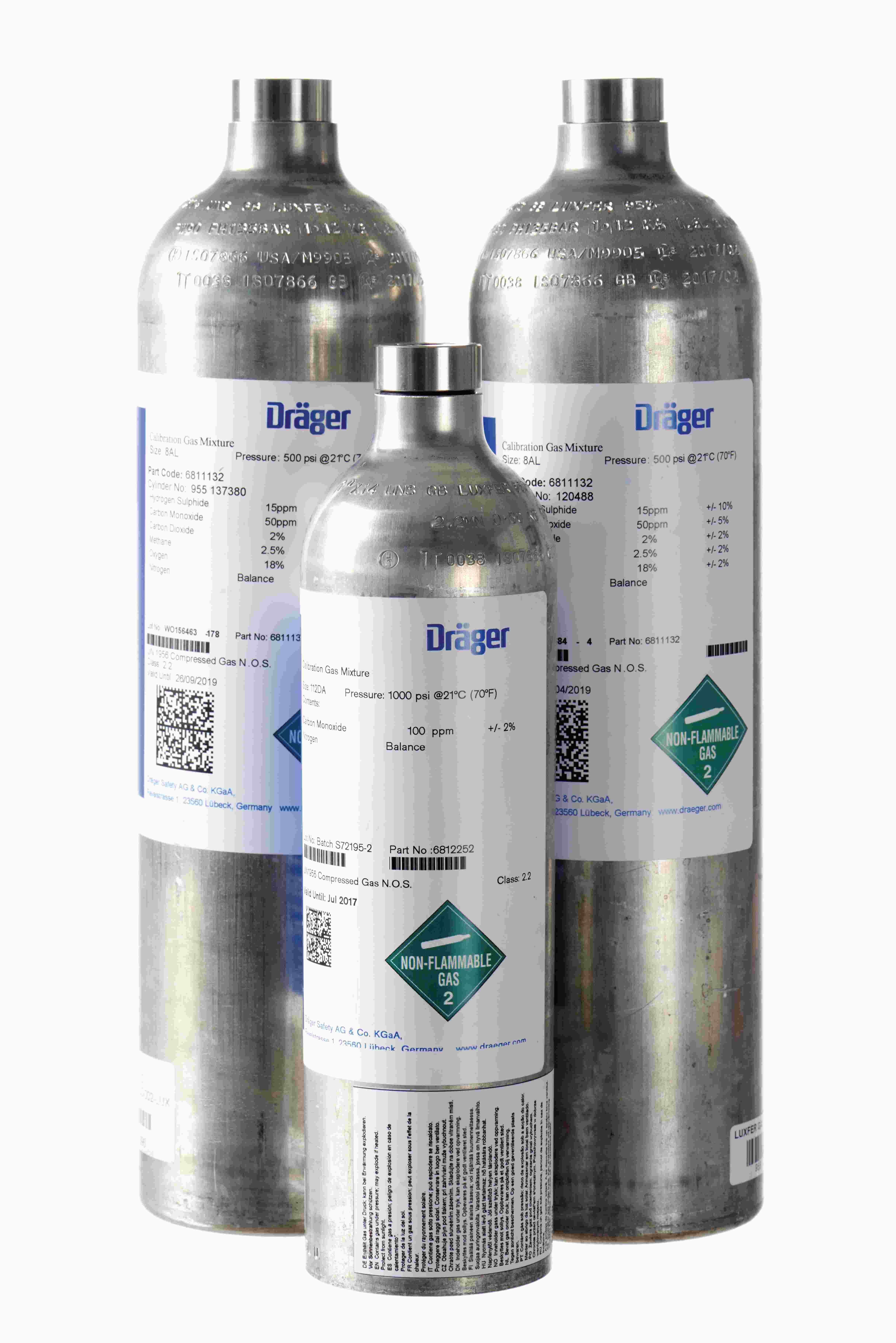 Dräger Calibration Gas 60 vol% Methane / 40 vol% Carbon Dioxide, 112 L