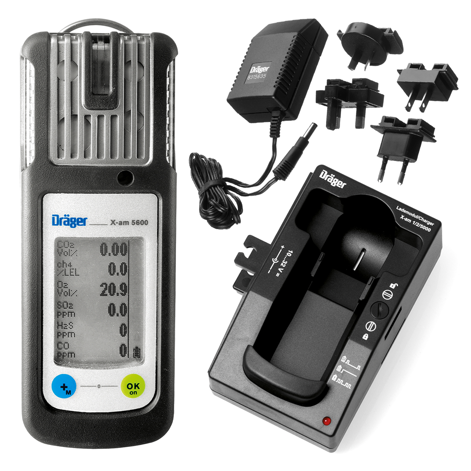 X-am 5600 meervoudig gasmeetinstrument met lader