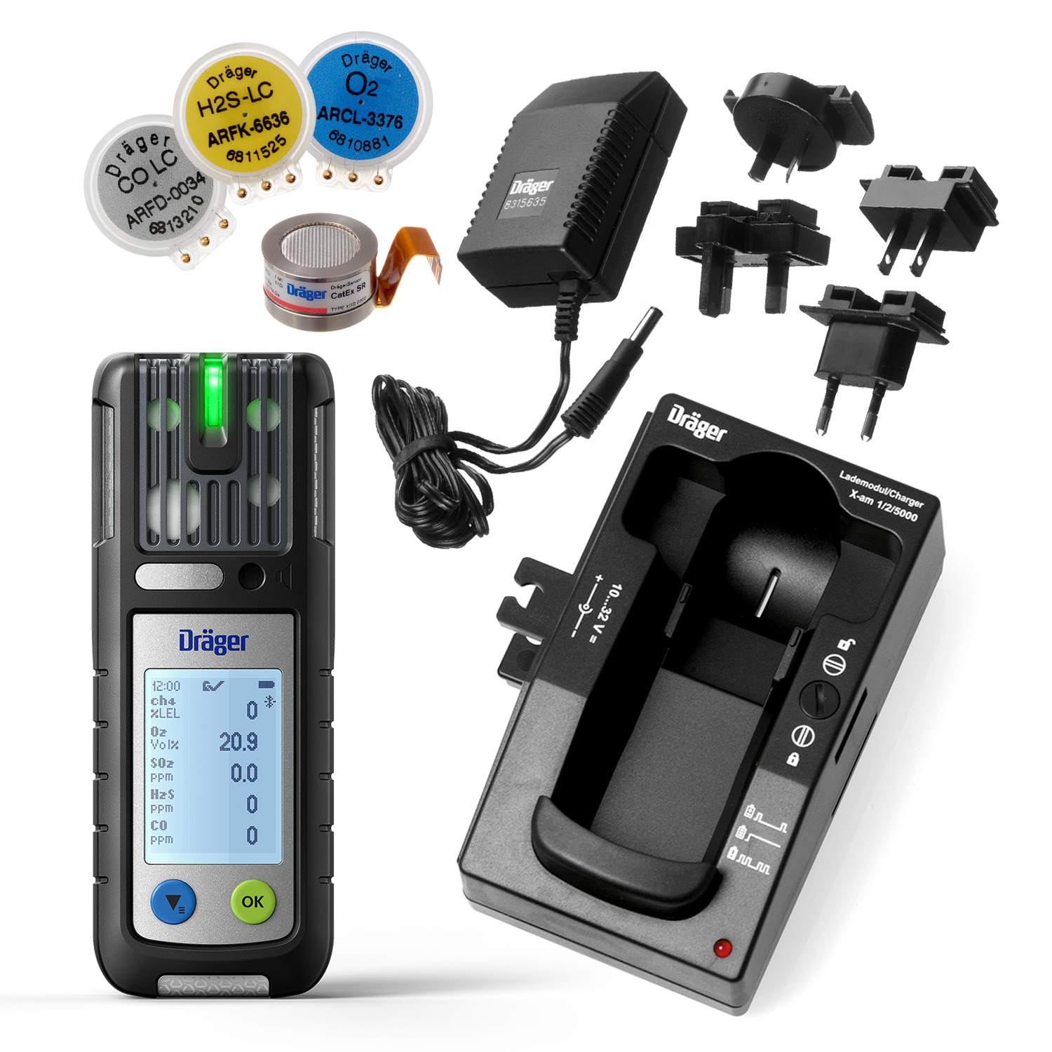 Mehrgasmessgerät X-am 5800 Ex (katalytisch), O2, CO, H2S mit Ladetechnik